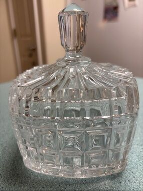 Vintage Crystal Candy Dish with Lid -